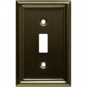 GE 1 Toggle Steel Switch Wall Plate - Faux Antique Brass - 40316