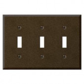 CreativeAccents Steel 3 Toggle Wall Plate - Bronze - 9TBZ103