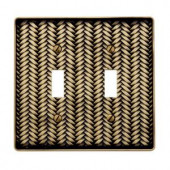 Amerelle Weave 2 Toggle Wall Plate - Antique Brass - 89TTAB