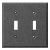 CreativeAccents Textured 2 Gang Toggle Wall Plate - Antique Pewter - 9TAP102