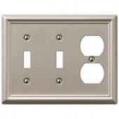 Amerelle Chelsea 2 Toggle and 1 Duplex Wall Plate - Brushed Nickel - 149TTDBN