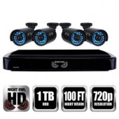 NightOwl 4-Channel Smart HD Video Security System with 1 TB HDD and 4 x 720p HD Cameras - B-A720-41-4