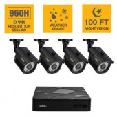 Q-SEE 4-Channel 960H 500GB Surveillance System with (4) 1,000TVL Cameras and 100 ft. Night Vision - QT554-4V6-5