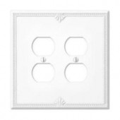 CreativeAccents Richmond 2 Outlet Wall Plate - White - 6PRW118