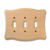 Amerelle 3 Toggle Wall Plate - Un-Finished Wood - 170TTT
