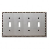 Amerelle Renaissance 4 Toggle Wall Plate - Antique Nickel - 90T4AN
