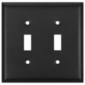Stanley-NationalHardware 2 Toggle Wall Plate - Oil Rubbed Bronze - V8001 DBL SWITCHPLATE OR