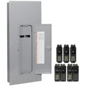 SquareD Homeline 200 Amp 30-Space 40-Circuit Indoor Main Lugs Load Center with Cover Value Pack - HOM3040L200VP