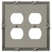 Amerelle Ribbon and Reed 2 Duplex Wall Plate - Antique Nickel - 44DDAN