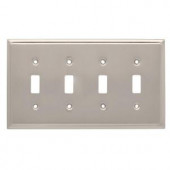 Liberty Country Fair 4 Toggle Switch Wall Plate - Satin Nickel - 126477