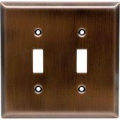 GE 2 Toggle Switch Steel Wall Plate - Copper - 57383