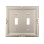 Amerelle Bedford 2 Toggle Wall Plate - Satin Nickel - 87TTN