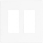 CooperWiringDevices Aspire 2-Gang Screwless Wall Plate - White Satin - 9522WS