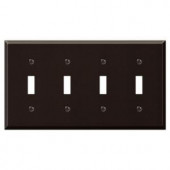 CreativeAccents Steel 4 Toggle Wall Plate - Antique Bronze - 9AZ104