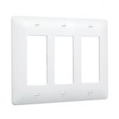 HubbellTayMac 3 Gang 3 Decorator Plastic Wall Plate - White (10-Pack) - 5550W