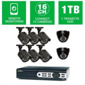 Q-SEE HeritageHD Series Wired 16 CH 720p 1TB Video Surveillance System with (6) 720p Bullet Cameras and (2) 720p Dome Cameras - QTH161-8AK-1