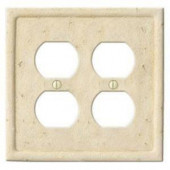 CreativeAccents Stone 2 Duplex Wall Plate - Ivory - 869IVRY18