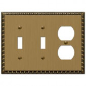 Amerelle Renaissance 2 Toggle and 1 Duplex Wall Plate - Brushed Brass - 90TTDBB