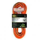 GoGreenPower 50 ft. 3-Outlet 14/3 Heavy Duty Extension Cord - Orange - GG-15150