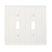Amerelle Weave 2 Toggle Wall Plate - White - 89TTW
