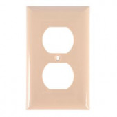 GE 2 Receptacle Nylon Wall Plate - Ivory - 58826