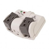 GlobeElectric 3-Outlet Swivel Surge Tap with Surge Protection - White and Grey (2-Pack) - 27730301