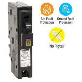 SquareD Homeline 20 Amp Single-Pole Plug-On Neutral Dual Function (CAFCI and GFCI) Circuit Breaker - HOM120PDFC