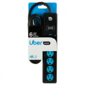 Uber 4 ft. 6-Outlet Power Strip - Blue and Black - 25115