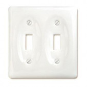Amerelle Classic Ceramic 2 Toggle Wall Plate - White - 3020TTW