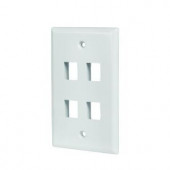 CETECH 4-Port Wall Plate - White - 5004-WH
