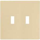 CooperWiringDevices 2-Gang Screwless Toggle Switch Mid-Size Wall Plate - Ivory - PJS2V