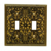 Amerelle Filigree 2 Toggle Wall Plate - Antique Brass - 65TTAB