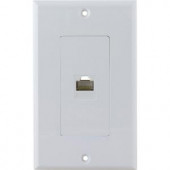 GE UltraPro 1 Ethernet RJ45 Wall Plate - White - 87720