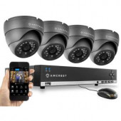 Amcrest 960H 4-Channel Video Security Kit - 4 x 800 TVL Dome Outdoor Cameras,500GB HD (Upgradable) - AMDV960H4-4D