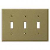 CreativeAccents 3 Gang Mild Toggle Wall Plate - Antique Brass - 9MAB103