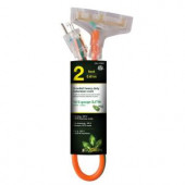 PowerByGoGreen 3-Outlet 12/3 2 ft. Heavy Duty Extension Cord - Orange - GG-15302