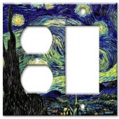 ArtPlates Starry Night 2 Gang Outlet/Rocker Combo Wall Plate - OR-5