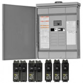 SquareD Homeline 125 Amp 12-Space 24-Circuit Outdoor Main Breaker Load Center Value Pack - HOM1224M125RBVP