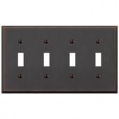 Amerelle Manhattan 4 Toggle Wall Plate - Aged Bronze - 68T4DB