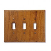 Amerelle 3 Toggle Wall Plate - Red Oak - 4008TTT