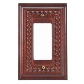 Amerelle Rope 1 Decora Wall Plate - Mahogany - 4011RM