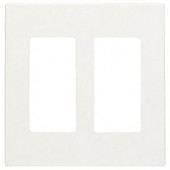 Leviton Plus 2-Gang Screwless Snap-On Decora Wall Plate, White - R72-80309-00W