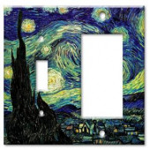 ArtPlates Starry Night 2 Gang Switch/Rocker Combo Wall Plate - SR-5