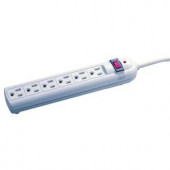 Tasco 4ft. 14/3 SJT 750-Joules 6-Outlet Surge Strip - White - 11-00225