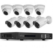 Amcrest 1080P Tribrid HDCVI 8CH 3TB DVR Security System with 4 x 2.1MP Bullet Cameras and 4 x 2.1MP Dome Cameras - White - AMDV10808M-4B4D-W