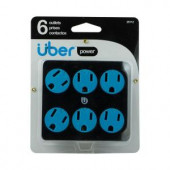 Uber 6 Grounded Outlet Tap - Black and Blue - 25112