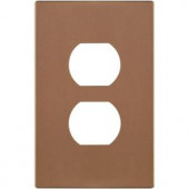 CooperWiringDevices 2 Switch Duplex Nylon Wall Plate - Brushed Bronze - PJS8BB-SP-L