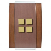 Honeywell Decor Series Wireless Door Chime Wood with Antique Brass Accent Push Button Vertical or Horizontal Mnt - RCWL3506A
