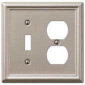 HamptonBay Chelsea 1 Toggle and 1 Duplex Wall Plate - Brushed Nickel - 149TDBN