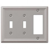 HamptonBay Chelsea 2 Toggle and 1 Decora Wall Plate - Brushed Nickel - 149TTRBN